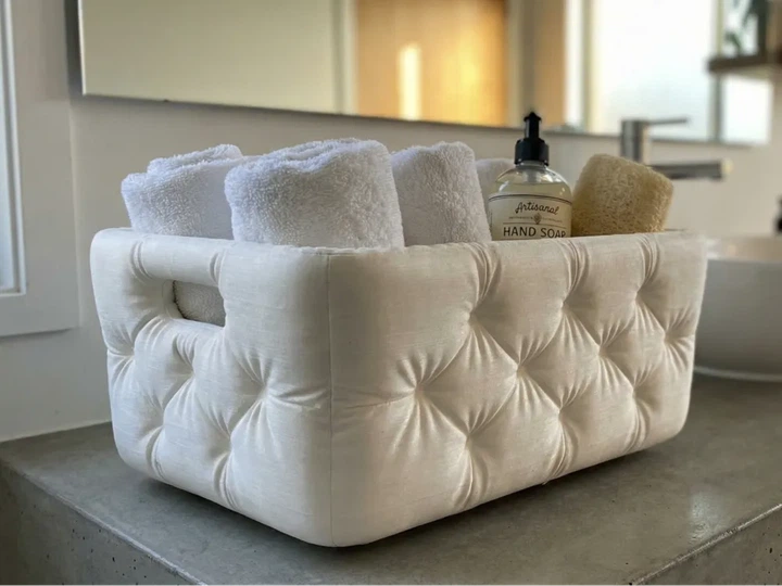 Декоративний органайзер “Tufted Style” | кошик для ванної кімнати - Фото 1 Декоративний органайзер “Tufted Style” | кошик для ванної кімнати - зображення 1