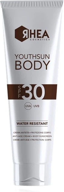 Сонцезахисний anti-age крем для тіла Rhea Cosmetics YouthSun Body SPF30 150 мл - Фото 1 Сонцезахисний anti-age крем для тіла Rhea Cosmetics YouthSun Body SPF30 150 мл - зображення 1