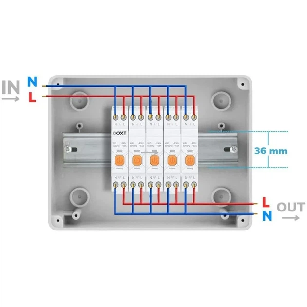 Inteligentny licznik zużycia energii elektrycznej OXT 63A WiFi T335 (5906203623624) - obraz 2