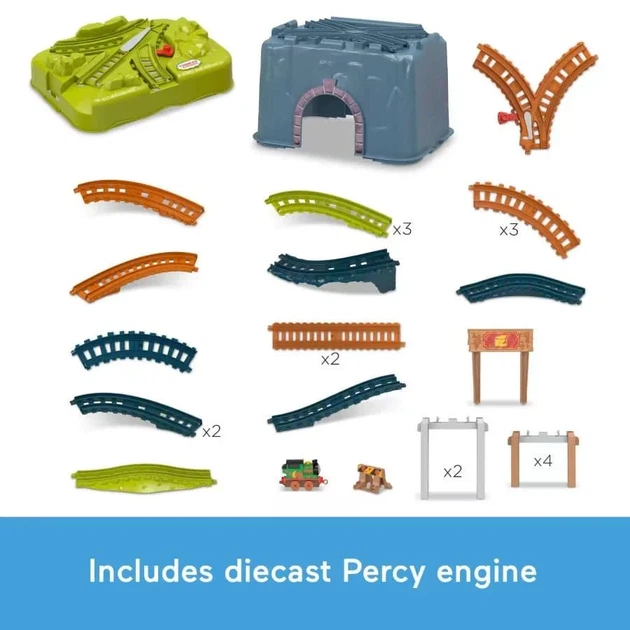Паровозик Томас и друзья Детская железная дорога Fisher-Price Thomas & Friends Percy’s Connect & Build Track Bucket (HTG34) - изображение 2