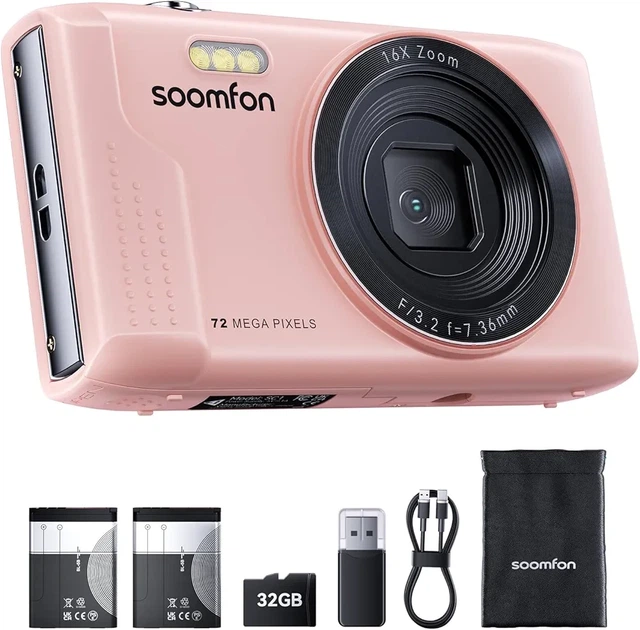 Цифрова камера 4K 72 МП, 2.4" екран, 16X зум, SD 32 ГБ - Фото 1 Цифрова камера 4K 72 МП, 2.4" екран, 16X зум, SD 32 ГБ - изображение 1