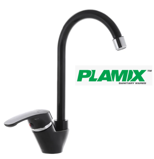 Кухонный смеситель Plamix черный пластиковый кран для кухни черного цвета из термопластического пластика (0579) - изображение 2