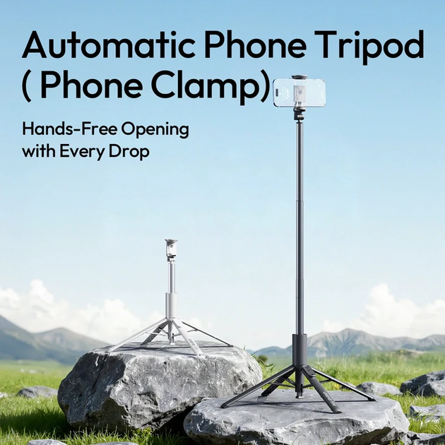 Селфи-монопод трипод Ulanzi Ulanzi MT86 Automatic Phone Tripod Clamp 153см Black (S023) - изображение 5