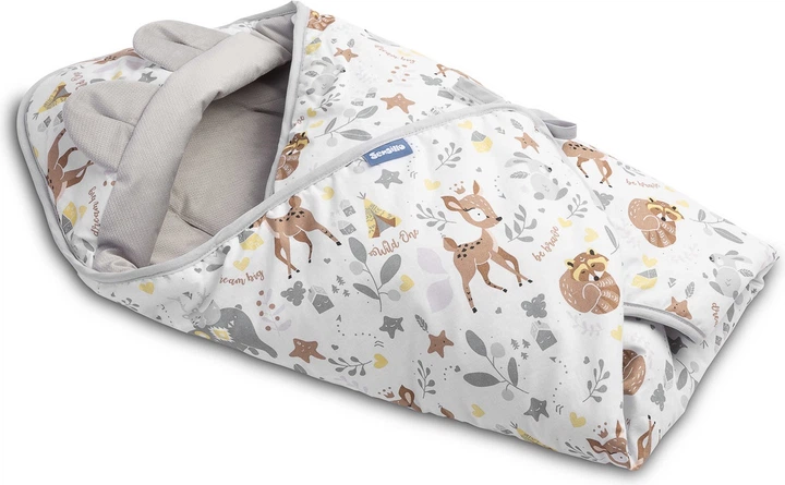 Конверт для автокрісла Sensillo Velvet Лісова Пригода Білий 90 x 90 см (5908310389011) - зображення 2