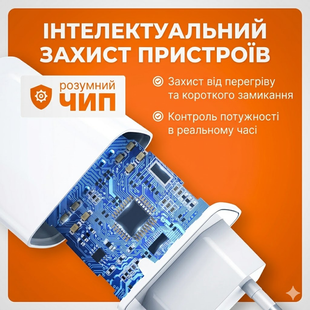 Турбо зарядка 67w Turbo Charge блок + кабель Type-C анимация Белый - изображение 7