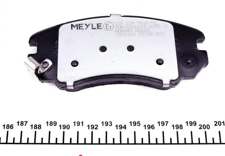 Гальмівні колодки MEYLE 025238 9116/PD KIA Soul, Magentis, Sportage; Hyundai Sonata, Coupe, Elantra, Tucson 581012CA10, 581012CA20, 581012EA10 - зображення 3