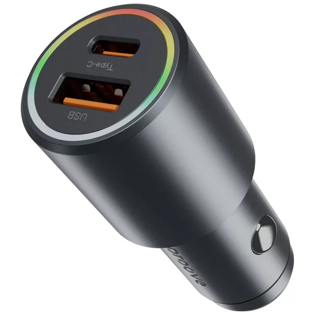Автомобільний Зарядний Пристрій Proove Double Energy Plus 53W (USB+Type-C) metal gray (ACDE53110004) - зображення 2