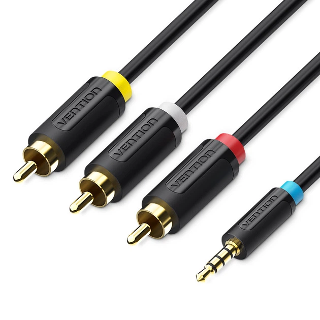 AV кабель Vention 3.5mm Male to 3RCA Male 1,5 м – низкие цены, кредит ...