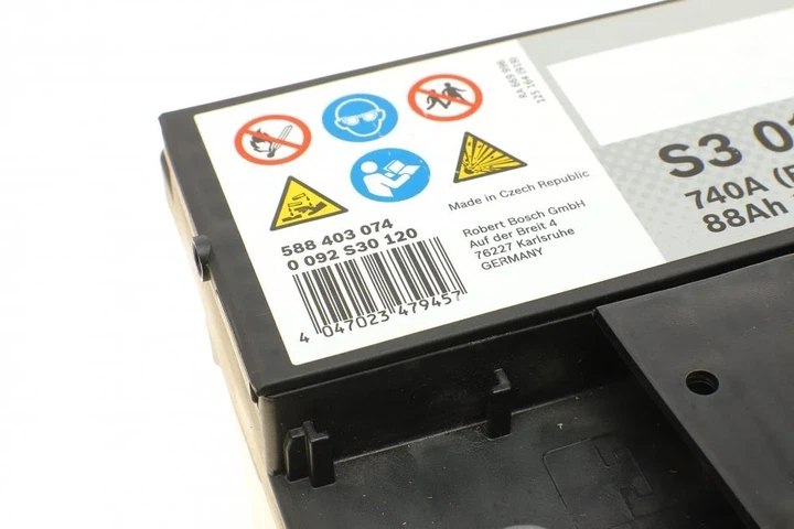 Акумулятор BOSCH 0 092 S30 120 Volvo S60, V60, V70, XC70, S80, XC60; Opel Vivaro, Vectra; Chrysler 300C 307445773, 000915105AH, 1135514 - изображение 4