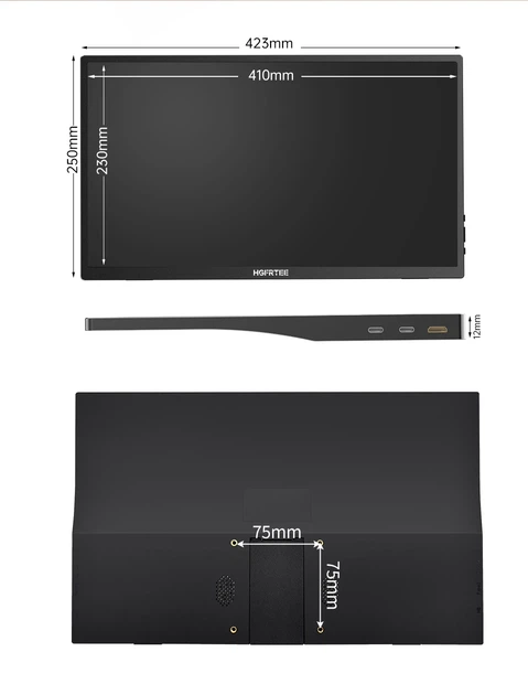 Портативный монитор HGFRTEE 18.5 FHD IPS Type-C 100Hz (B185-SZF20L1-X) - Фото 5 Портативный монитор HGFRTEE 18.5 FHD IPS Type-C 100Hz (B185-SZF20L1-X) - изображение 5