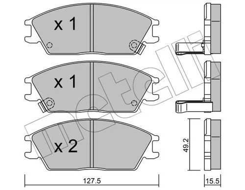 Комплект гальмівних колодок METELLI 22-0081-1 Metelli 22-0081-1 Hyundai Accent, Lantra, Getz, Pony 5820228A00, AL004M1124, 581011CA00 - изображение 2