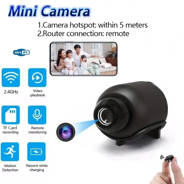 Міні WiFi камера відеоспостереження HD 1080P | бездротова IP камера 2.4G, з мікрофоном, віддалений доступ, cloud запис, USB - Фото 3 Міні WiFi камера відеоспостереження HD 1080P | бездротова IP камера 2.4G, з мікрофоном, віддалений доступ, cloud запис, USB - изображение 3