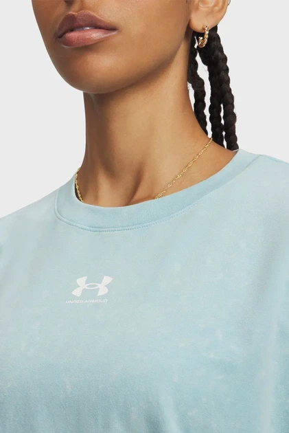 Жіноча блакитна футболка UA Rival Boxy Tee Wash Under Armour LG 6011065-425 - Фото 3 Жіноча блакитна футболка UA Rival Boxy Tee Wash Under Armour LG 6011065-425 - изображение 3