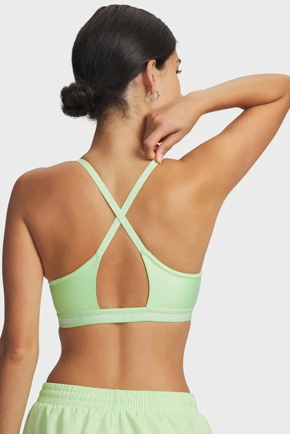 Жіночий салатовий топ Crossback Low Bra Under Armour MD 1386424-712 - зображення 3