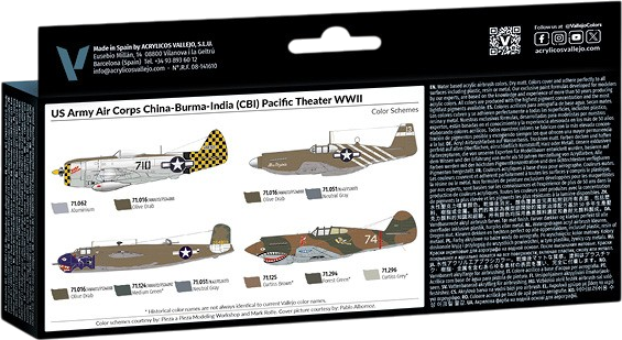 Zestaw farb akrylowych Vallejo Model Air - Wojna powietrzna - Korpus lotniczy armii USA – CBI i teatr działań na Pacyfiku WWII 8 szt x 18 ml (8429551711845) - obraz 2