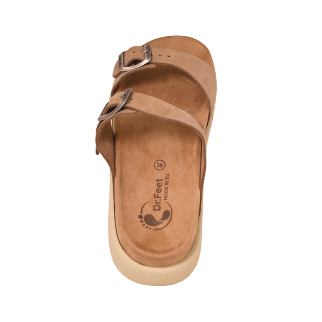 Женские сандалии Dr.Feet 16025-337 с двумя регулируемыми пряжками бежевые Размер 38 Цвет Бежевый (6689-51938) - изображение 6