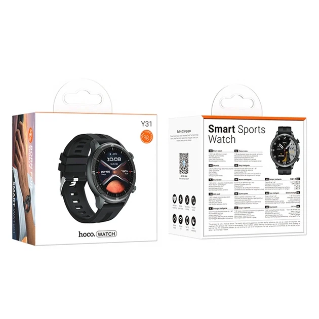 Смарт-часы Hoco Y31 Black 1.46 дюйма Bluetooth 5.3 трекер здоровья с вызовами - изображение 2
