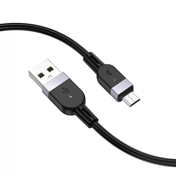 Кабель Hoco X109 Micro USB 1 м 2.4 А силікон для заряджання та передачі даних чорний - Фото 6 Кабель Hoco X109 Micro USB 1 м 2.4 А силікон для заряджання та передачі даних чорний - зображення 6