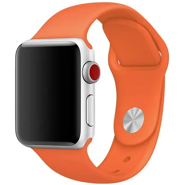 Ремешок для Apple Watch силиконовый двухчастный 38 40 41 мм оранжевый - зображення 4