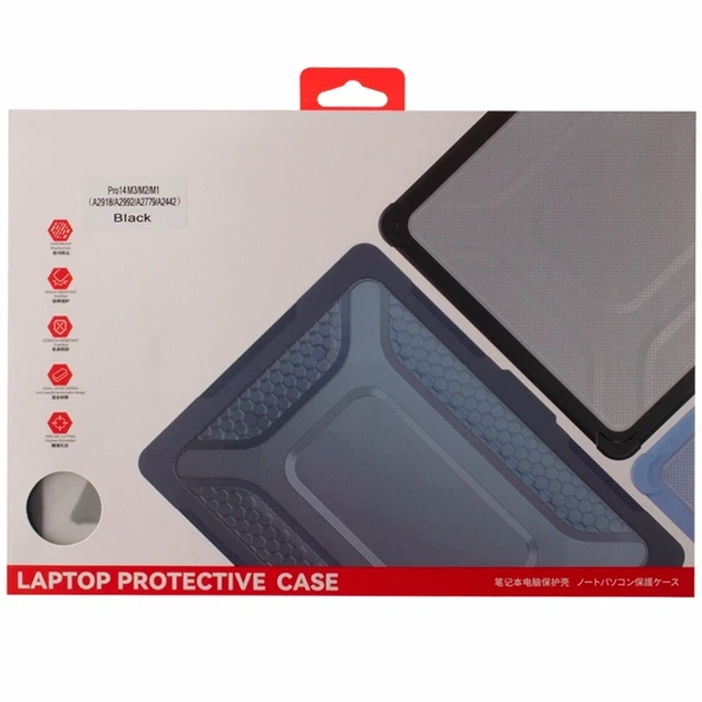 Накладка TPU PC для MacBook Pro 14 дюймів 2021 2023 2024 2025 фіолетова з підставками та захистом від ударів - зображення 2