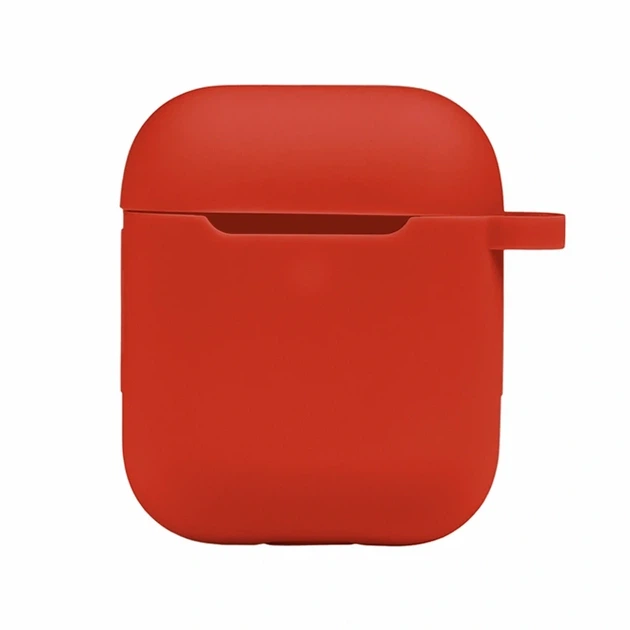 Силіконовий футляр з карабіном для AirPods 1 2 червоний 14 матова поверхня захист від пошкоджень - Фото 1 Силіконовий футляр з карабіном для AirPods 1 2 червоний 14 матова поверхня захист від пошкоджень - зображення 1