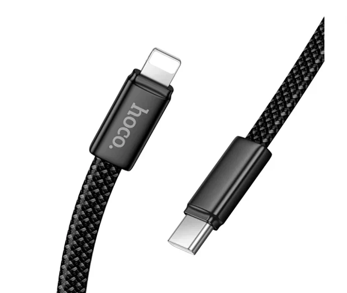Кабель Hoco X125 Exceso Type-C to Lightning 30 Вт 1 м черный нейлоновая оплетка для зарядки и передачи данных - Фото 5 Кабель Hoco X125 Exceso Type-C to Lightning 30 Вт 1 м черный нейлоновая оплетка для зарядки и передачи данных - изображение 5