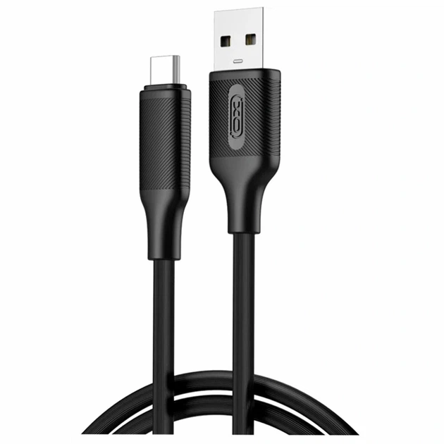 Кабель USB Type-C 3A 1м чорний з TPU для заряджання та передачі даних модель XO-NB265 - Фото 1 Кабель USB Type-C 3A 1м чорний з TPU для заряджання та передачі даних модель XO-NB265 - зображення 1
