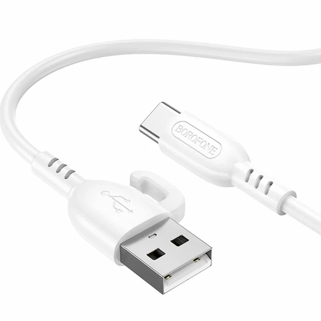 Кабель USB Borofone BX91 Type-C 3A 1м белый PVC для зарядки и синхронизации - Фото 1 Кабель USB Borofone BX91 Type-C 3A 1м белый PVC для зарядки и синхронизации - изображение 1