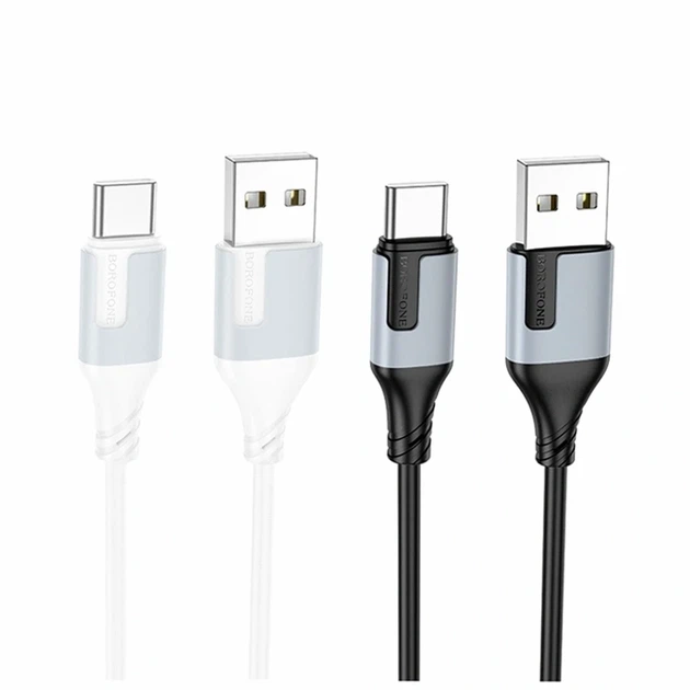 Кабель USB Type-C 3A 100см для заряджання та синхронізації білий Borofone BX101 - зображення 2
