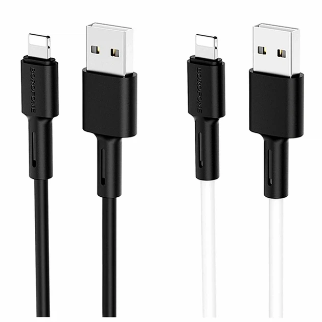 USB Lightning 1 м 5 А силіконовий чорний Borofone BX31 - зображення 2