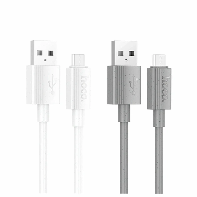 Кабель USB Micro 2.4A 1м білий Hoco X107 пластик для заряджання та передачі даних - Фото 2 Кабель USB Micro 2.4A 1м білий Hoco X107 пластик для заряджання та передачі даних - зображення 2