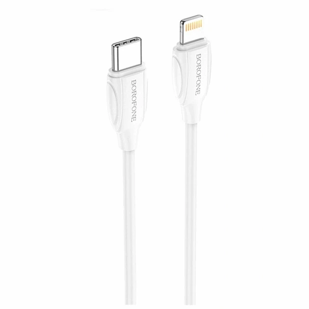 Кабель USB Type-C to Lightning 20W 1м 3А білий Borofone BX19 для заряджання та синхронізації пристроїв Apple - зображення 2