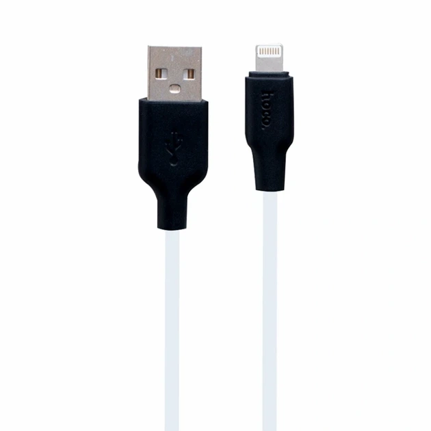 Кабель USB Lightning 2м 3А силиконовый черно-белый для iPhone iPad Hoco X21 Plus - Фото 1 Кабель USB Lightning 2м 3А силиконовый черно-белый для iPhone iPad Hoco X21 Plus - изображение 1