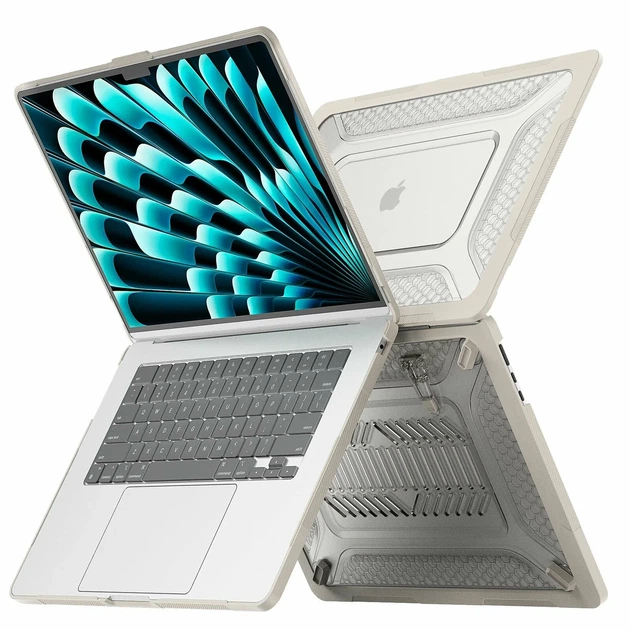 Накладка TPU PC Hex Shield для MacBook Pro 13 дюймов 2018 2020 2022 цвет Stone - Фото 3 Накладка TPU PC Hex Shield для MacBook Pro 13 дюймов 2018 2020 2022 цвет Stone - изображение 3