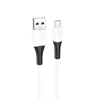 Кабель USB Hoco X82 Micro 1м 2.4А белый для зарядки и передачи данных из силикона и пластика - изображение 7