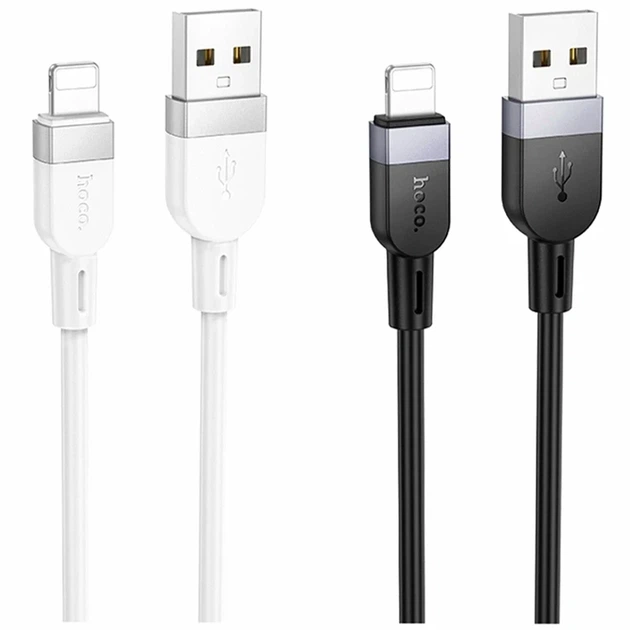 Кабель USB Lightning 2.4A 1м білий силікон Hoco X109 для заряджання та синхронізації - Фото 2 Кабель USB Lightning 2.4A 1м білий силікон Hoco X109 для заряджання та синхронізації - зображення 2