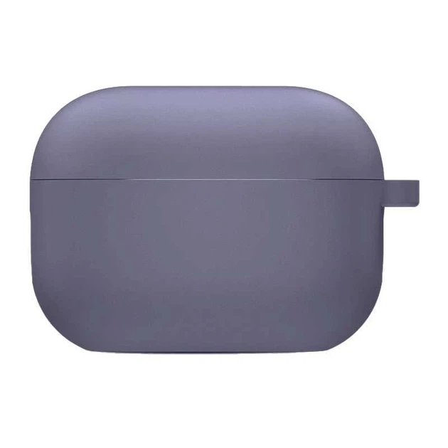Футляр силіконовий з мікрофіброю для AirPods 3 колір 28.Lavender grey з карабіном - зображення 5