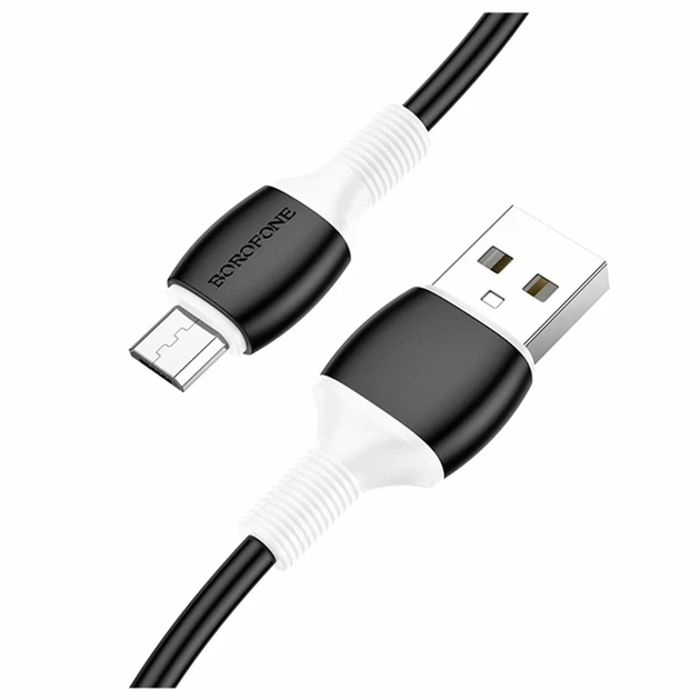 Кабель USB Micro 2.4A 1м для зарядки и синхронизации черный Borofone BX84 - Фото 1 Кабель USB Micro 2.4A 1м для зарядки и синхронизации черный Borofone BX84 - изображение 1