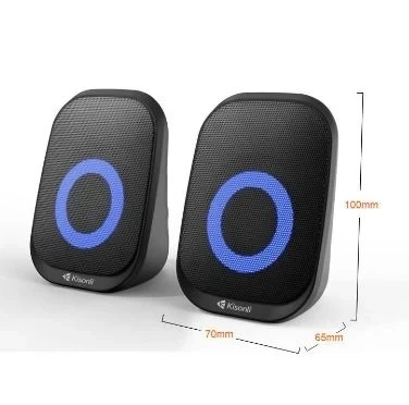 Компьютерные колонки 6 Вт 110мм USB AUX черный пластик Kisonli X7 RGB подсветка - Фото 6 Компьютерные колонки 6 Вт 110мм USB AUX черный пластик Kisonli X7 RGB подсветка - зображення 6