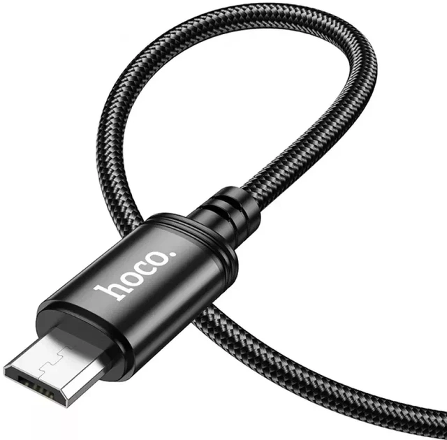 Кабель USB Hoco X89 Micro 2.4A 2м черный для зарядки и передачи данных из нейлона и алюминиевого сплава - Фото 6 Кабель USB Hoco X89 Micro 2.4A 2м черный для зарядки и передачи данных из нейлона и алюминиевого сплава - изображение 6