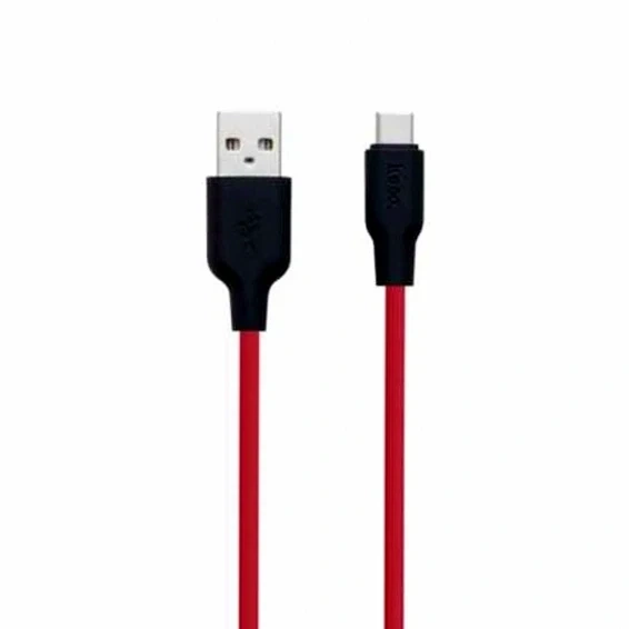 Кабель USB Type-C 1 м 3 А силіконовий чорно-червоний Hoco X21 Plus для заряджання та синхронізації - Фото 2 Кабель USB Type-C 1 м 3 А силіконовий чорно-червоний Hoco X21 Plus для заряджання та синхронізації - зображення 2