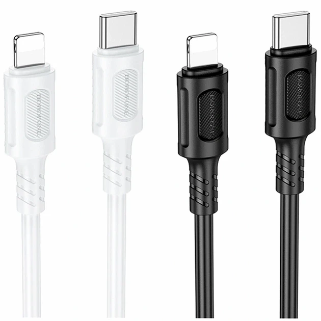 Кабель USB Type-C to Lightning 27W 1м черный Borofone BX111 для быстрой зарядки и передачи данных - Фото 2 Кабель USB Type-C to Lightning 27W 1м черный Borofone BX111 для быстрой зарядки и передачи данных - изображение 2