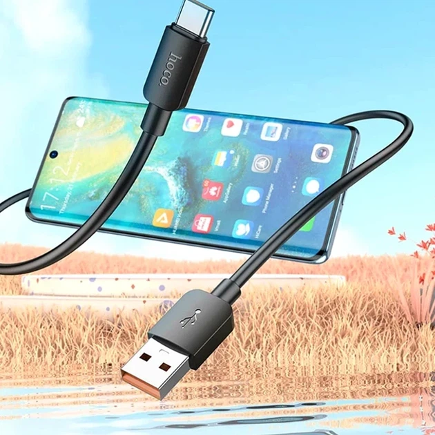 Кабель Type-C 100 W 1 м чорний для заряджання та передачі даних Hoco X96 Hyper - зображення 6