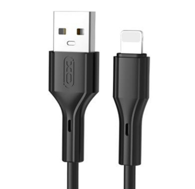 Кабель USB Lightning 2.4A 1м чорний для заряджання та передачі даних XO NB230 Rock Series - Фото 7 Кабель USB Lightning 2.4A 1м чорний для заряджання та передачі даних XO NB230 Rock Series - зображення 7