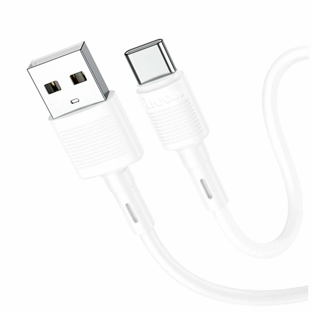 Кабель USB Hoco X83 Type-C 1м 3А білий для заряджання та передачі даних з PVC з чотирма жилами - Фото 1 Кабель USB Hoco X83 Type-C 1м 3А білий для заряджання та передачі даних з PVC з чотирма жилами - зображення 1