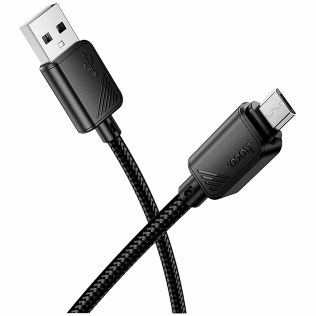 Кабель USB Micro 2.4A 1м чорний ПВХ для заряджання та передачі даних Hoco X113 - Фото 1 Кабель USB Micro 2.4A 1м чорний ПВХ для заряджання та передачі даних Hoco X113 - зображення 1