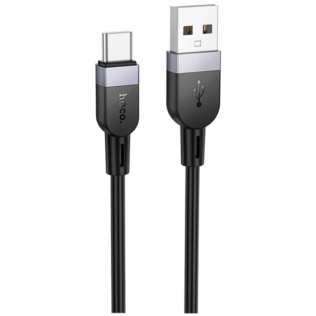 Кабель USB Type-C 3A 3м чорний силікон Hoco X109 для швидкого заряджання та передачі даних - Фото 1 Кабель USB Type-C 3A 3м чорний силікон Hoco X109 для швидкого заряджання та передачі даних - зображення 1