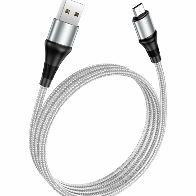 Кабель USB Hoco X50 Excellent Micro 1м 2.4А серый для зарядки и синхронизации устройств из пластика и металла - Фото 1 Кабель USB Hoco X50 Excellent Micro 1м 2.4А серый для зарядки и синхронизации устройств из пластика и металла - изображение 1