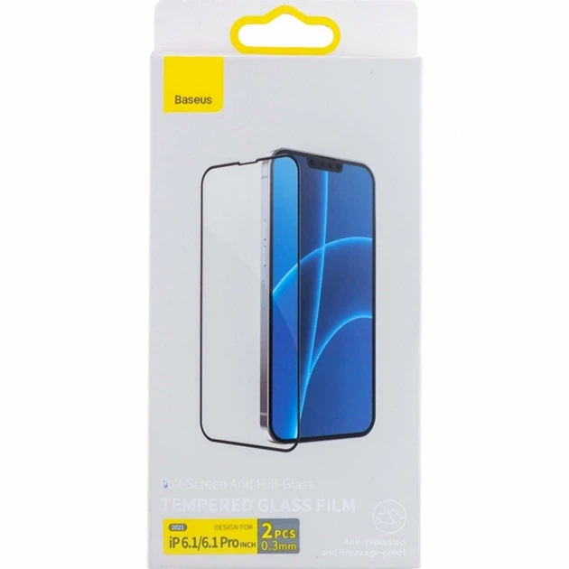 Захисне скло Baseus 0.3 мм чорне для iPhone 13 13 Pro 14 16e 2 шт - Фото 2 Захисне скло Baseus 0.3 мм чорне для iPhone 13 13 Pro 14 16e 2 шт - зображення 2