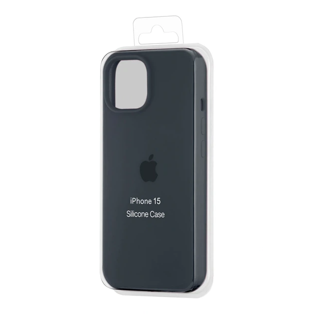Чехол силиконовый Full Cover для iPhone 15 защитный темно-серый с максимальной защитой - изображение 2